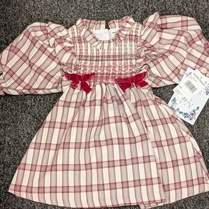 NEW Iris & Ivy Baby Girls' Christmas Plaid Smocked Dress & Bloomers 18 Months